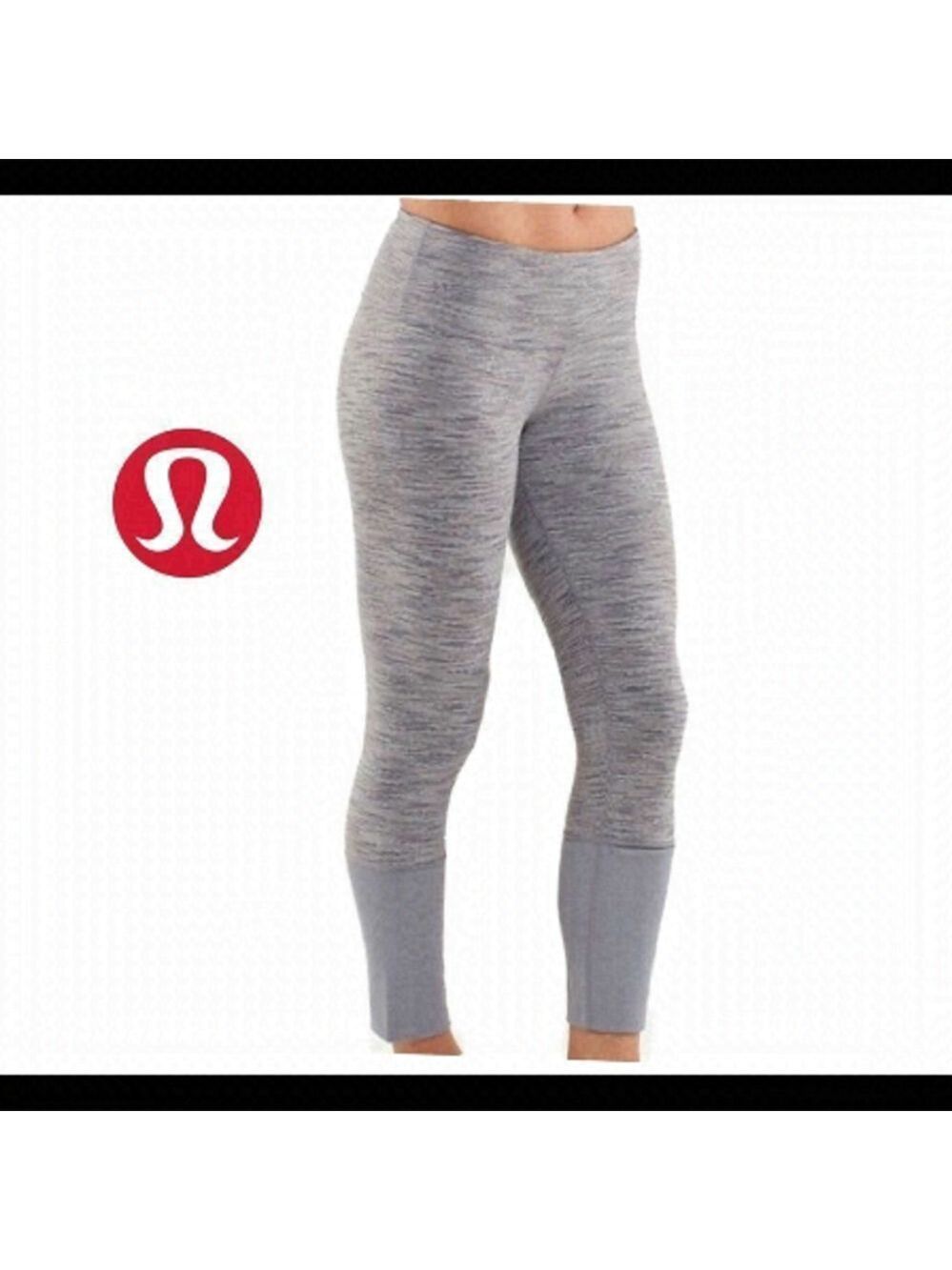 Lululemon heathered gray special edition Wunder under Long cuff leggings size 4